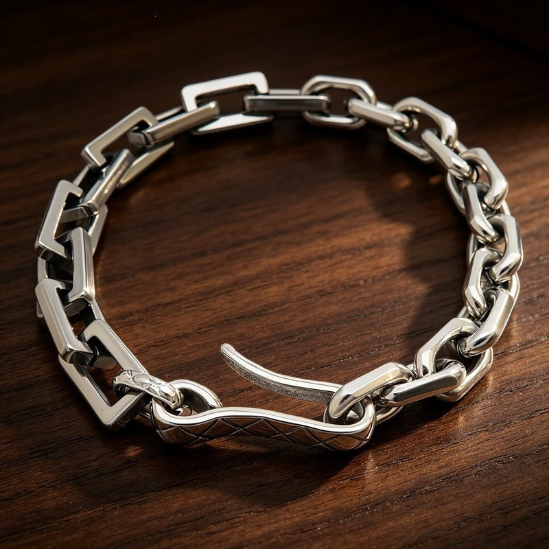 Kemstone Titanium Steel Mixed Link Bracelet for Men KB156607-KLHQ