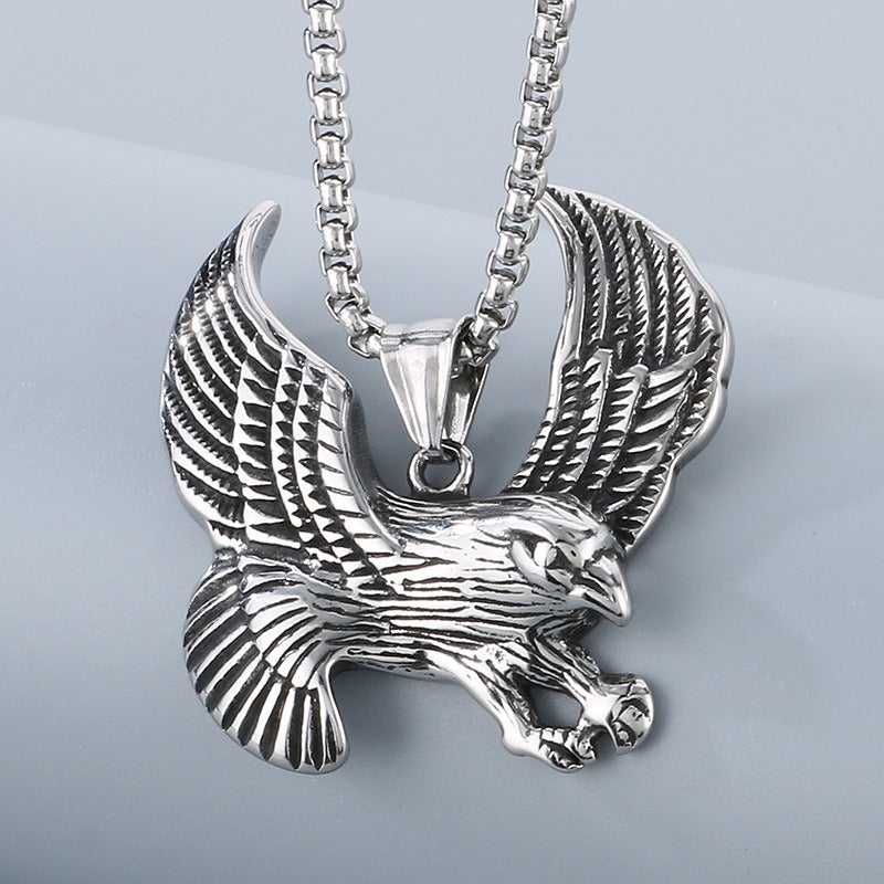 Kemstone Titanium Steel Flying Eagle Necklace for Men KP130539-TGX