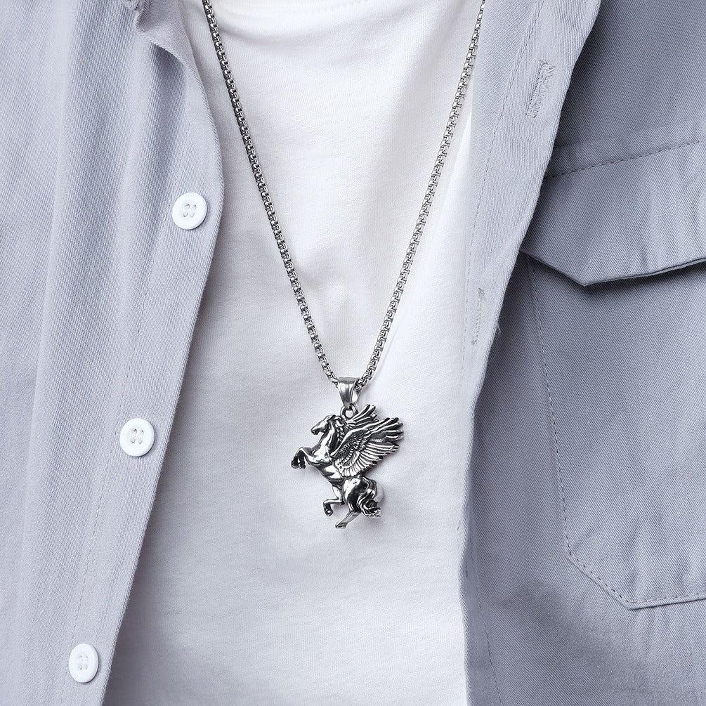 Kemstone Pegasus Pendant Necklace for Men Stainless Steel K-PT398