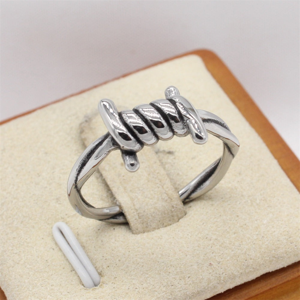 Kemstone Barbed Wire Ring for Men Titanium Steel Punk R1710