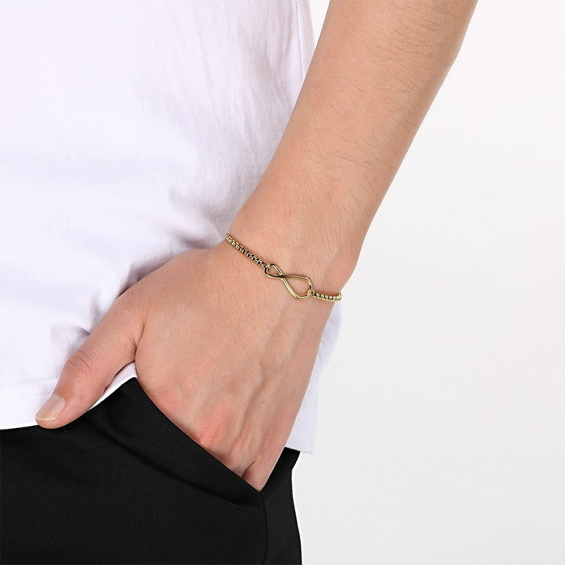 Kemstone Stainless Steel Infinity Symbol Bracelet for Men & Women Minimalist Chain KB211227-KFC