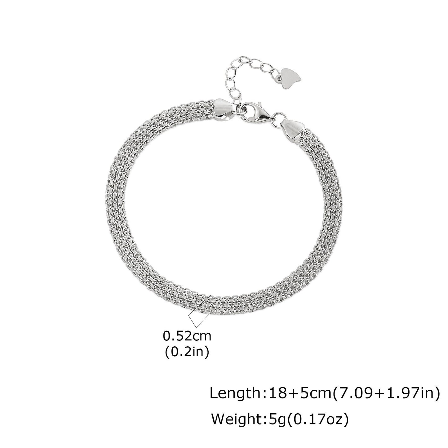 Kemstone Flat Woven Mesh Bracelet for Men Copper Chain BR-3043