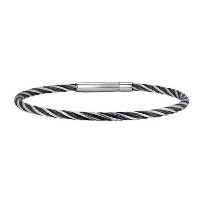 Kemston Twisted Rope Bracelet for Men Stainless Steel Cable Texture B-773