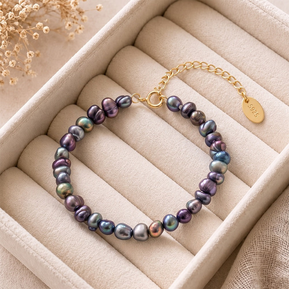 Kemston Multicolor Freshwater Pearl Bracelet for Women 925 Sterling Silver GPB64