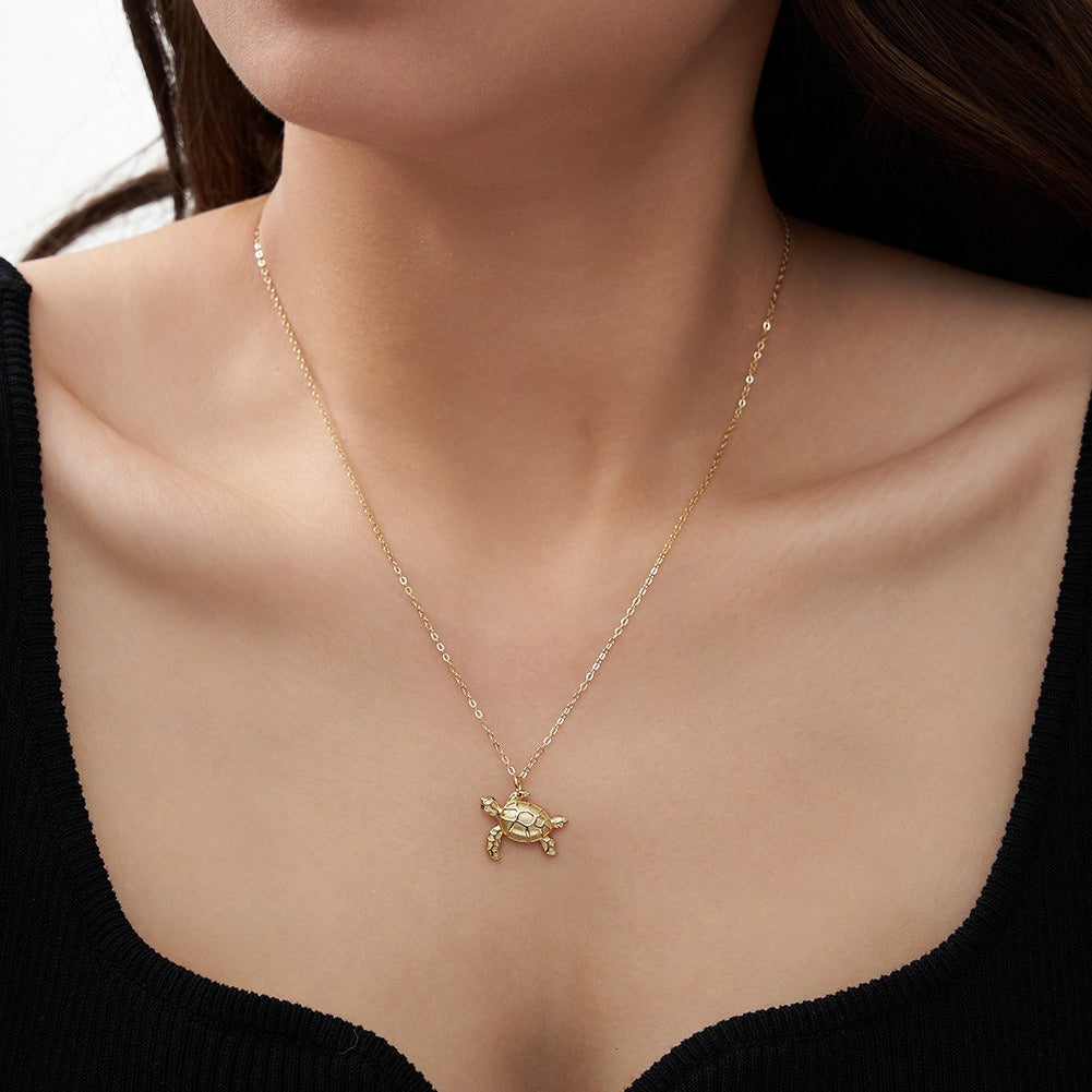 Kemstone Sea Turtle Pendant Necklace for Women 925 Sterling Silver Animal Jewelry SN352