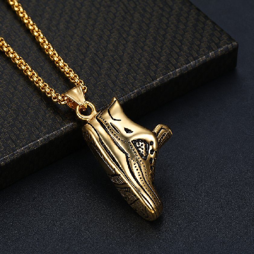 Kemstone Sneaker Pendant Necklace for Men 316L Stainless Steel Shoe Design TN0193