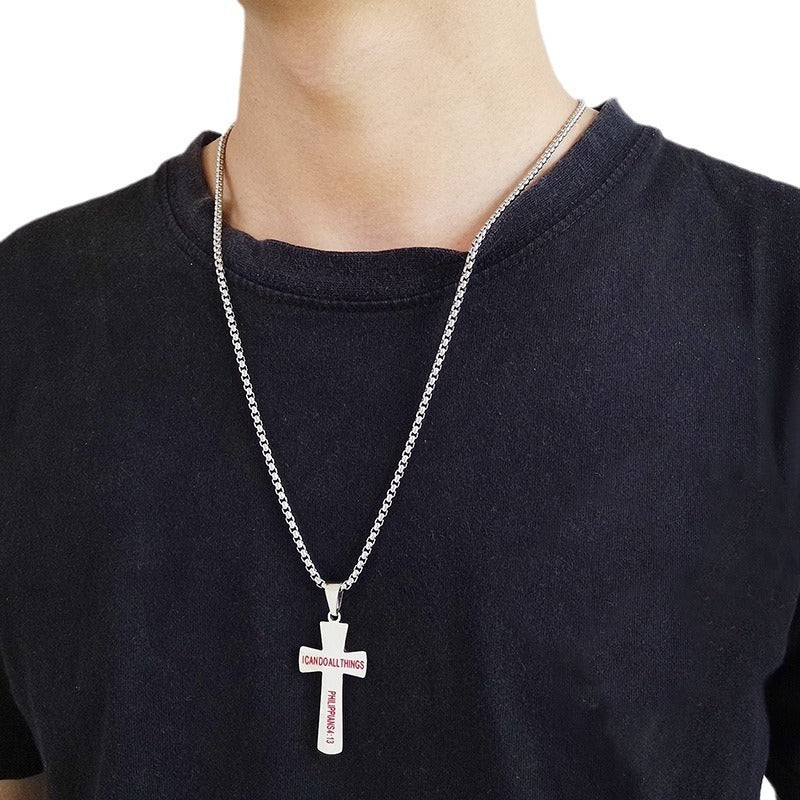Kemstone Stainless Steel Baseball Cross Pendant Necklace for Men Stitch Detail PN-1083