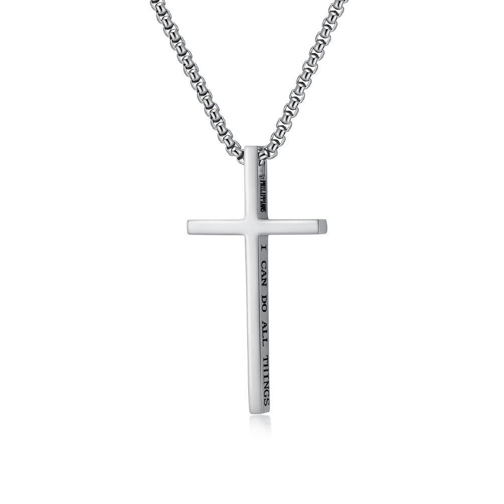 Kemstone Stainless Steel Cross Pendant Necklace – Minimalist for Men & Women Jewelry K-PT233