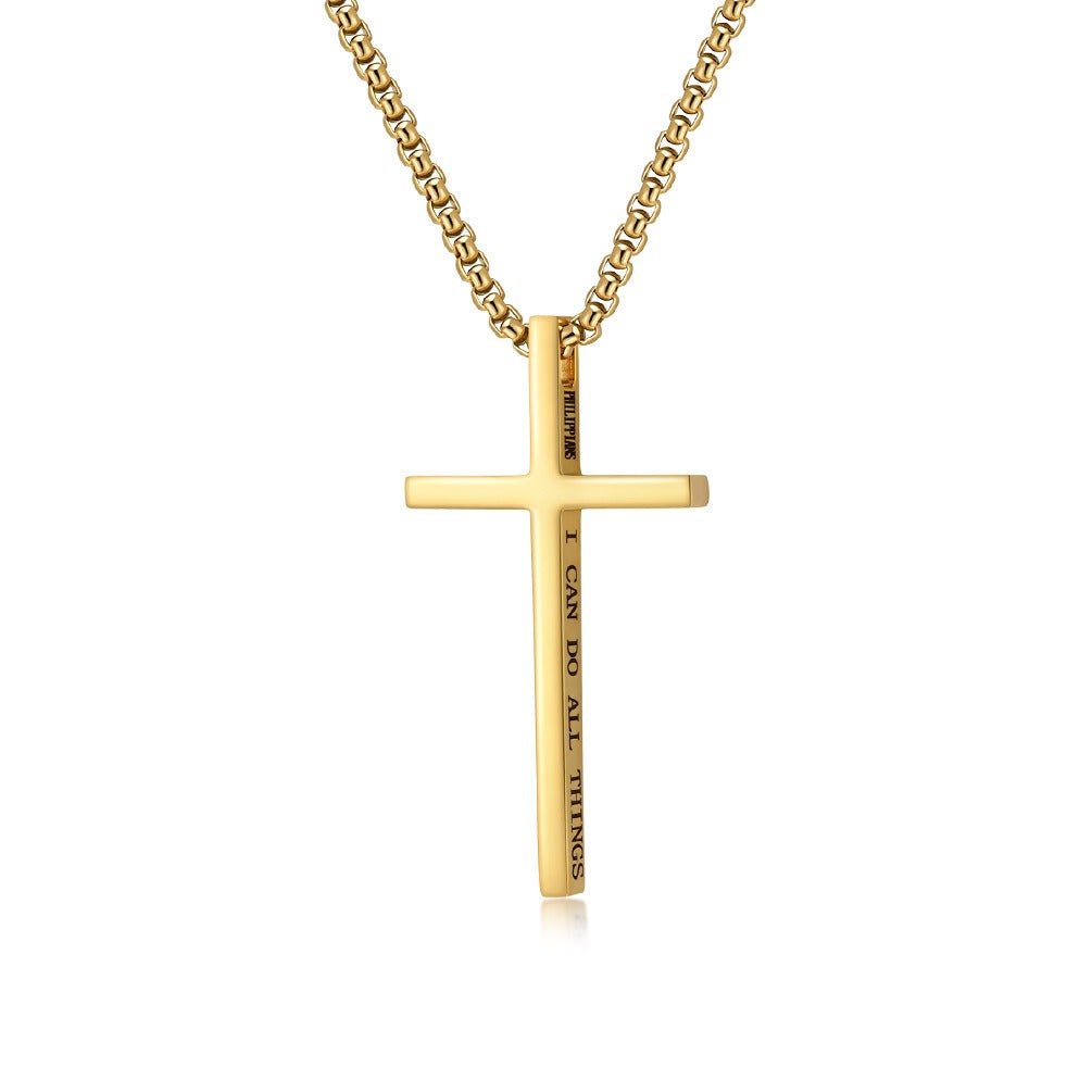 Kemstone Stainless Steel Cross Pendant Necklace – Minimalist for Men & Women Jewelry K-PT233