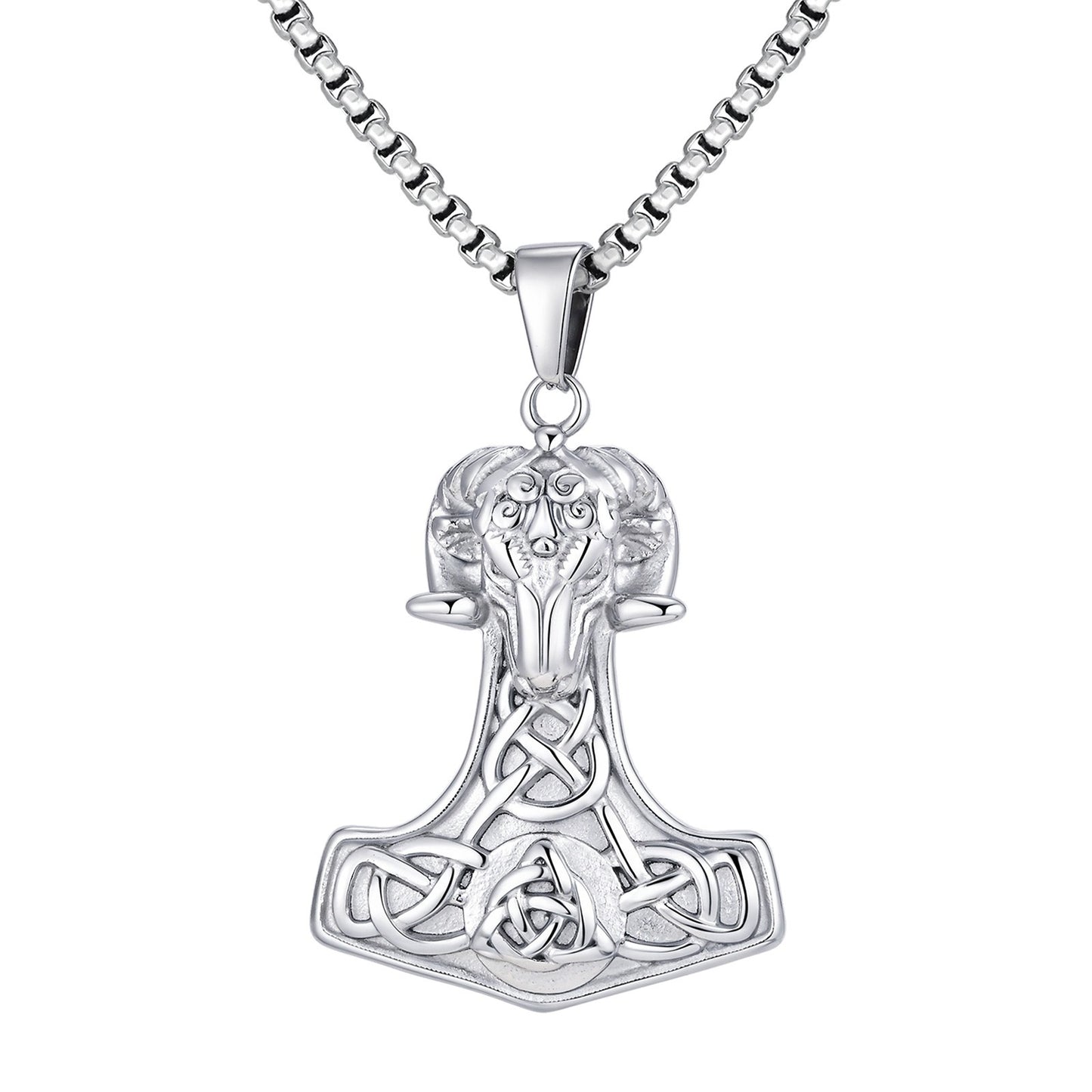 Kemstone Stainless Steel Thor’s Hammer Necklace for Men Gothic Viking PN-2218