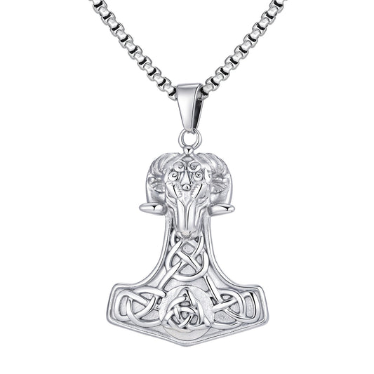 Kemstone Stainless Steel Thor’s Hammer Necklace for Men Gothic Viking PN-2218