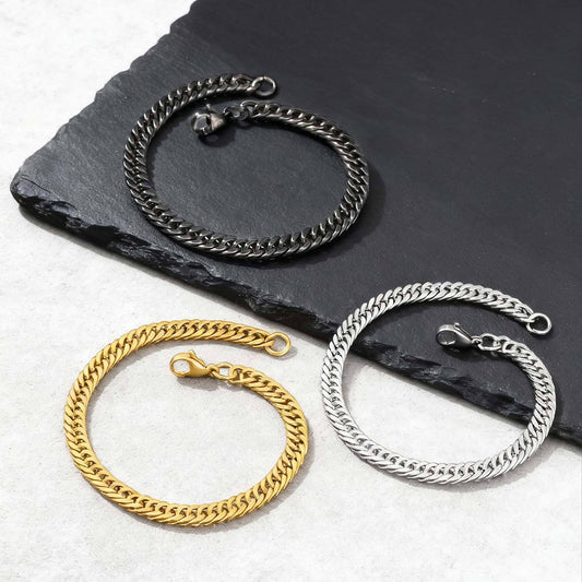 Kemstone Stainless Steel Cuban Link Bracelet for Men – 6mm Chain BR-1749
