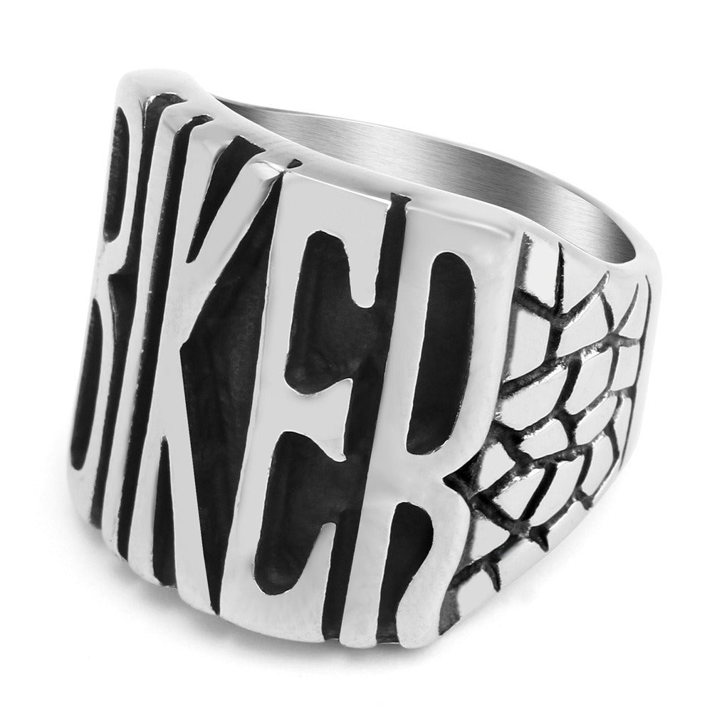 Kemstone Stainless Steel Biker Ring for Men Wide Band Vintage TR0066