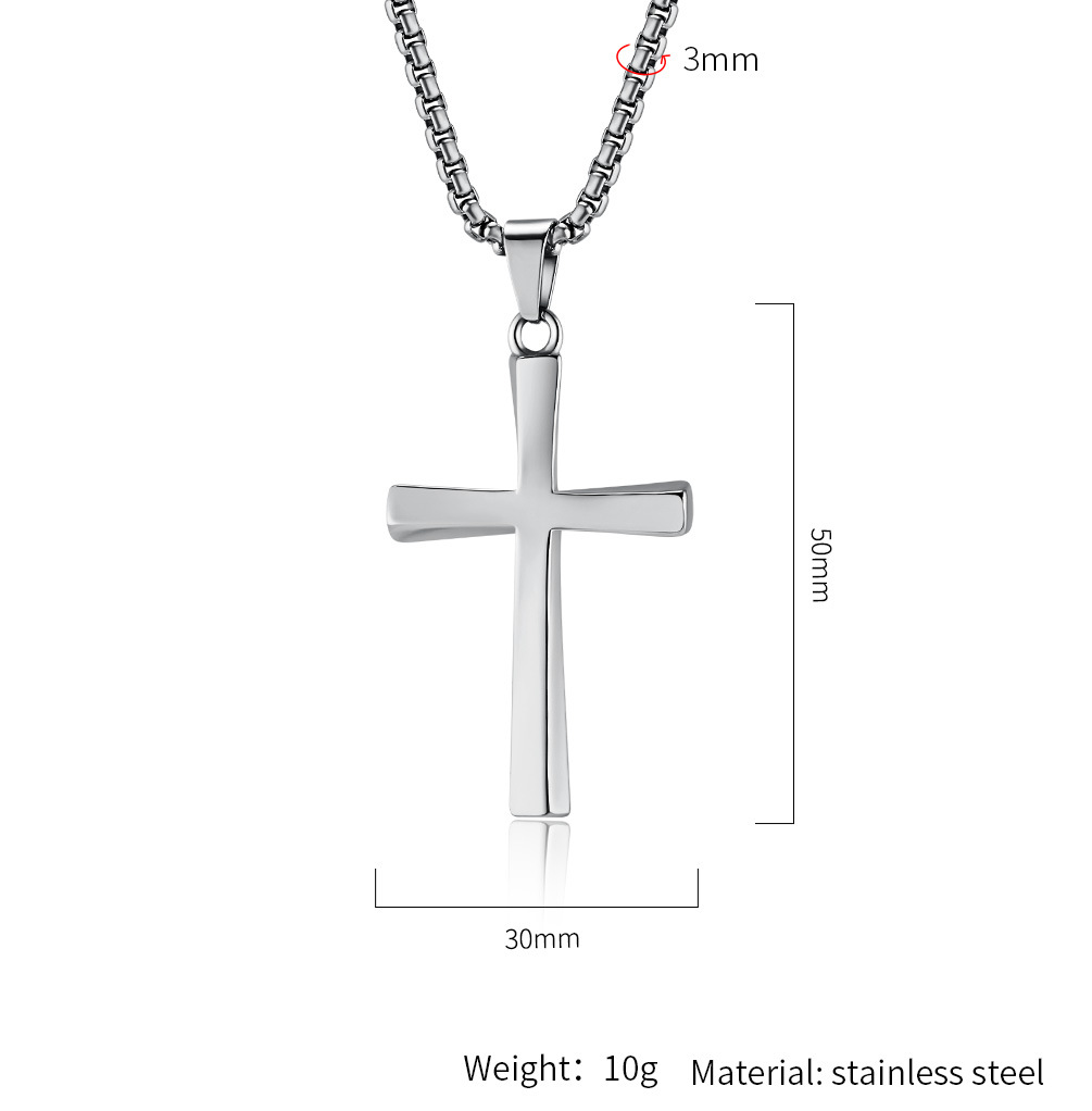 Kemstone Stainless Steel Twisted Cross Necklace for Men Minimalist K-PT516