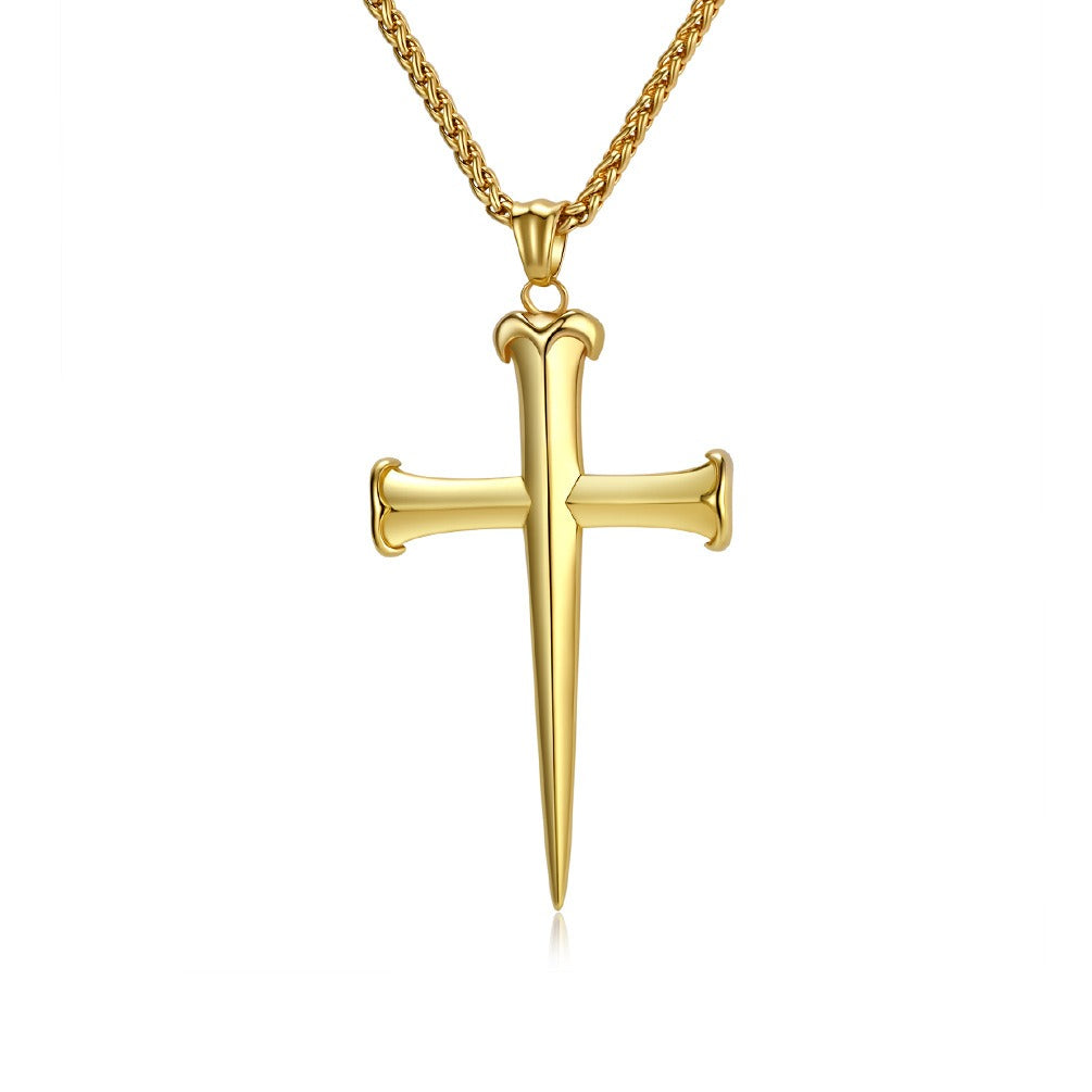 Kemstone Stainless Steel Cross Pendant Necklace – Vintage Style for Men K-PT683