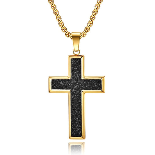 Kemstone Stainless Steel Cross Pendant Necklace for Men K-PT331