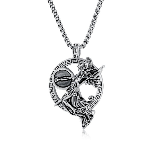Kemstone Figure Relief Pendant Necklace for Men Stainless Steel Vintage Medallion K-PT585