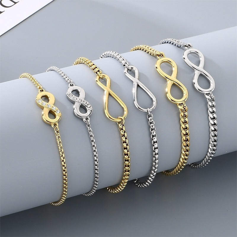Kemstone Stainless Steel Infinity Symbol Bracelet for Men & Women Minimalist Chain KB211227-KFC