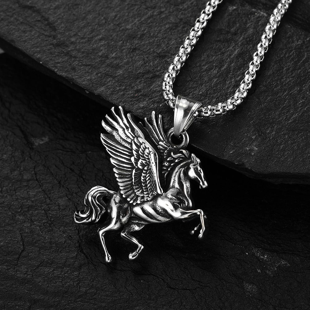 Kemstone Pegasus Pendant Necklace for Men Stainless Steel K-PT398