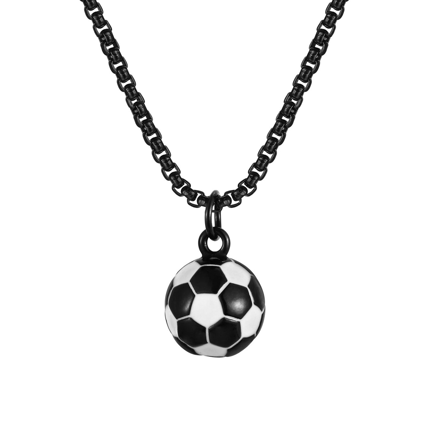 Kemstone Stainless Steel Soccer Ball Pendant Necklace for Men PN-1020G