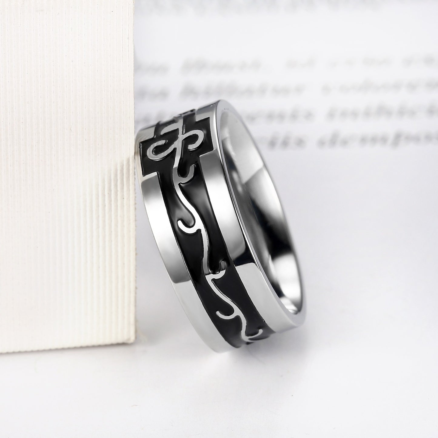 Kemstone Dragon Engraved Ring for Men Stainless Steel Vintage Gothic TR0106