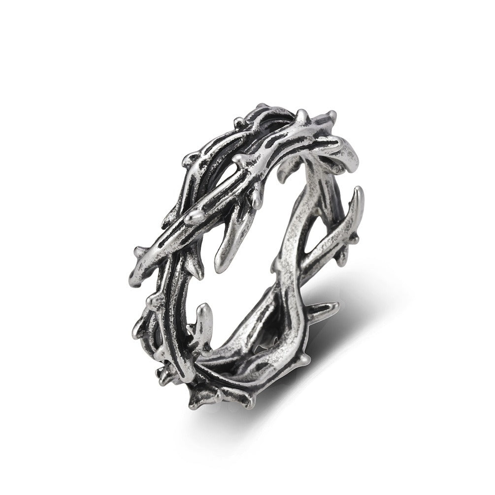 Kemstone Woven Thorn Ring for Men & Women Stainless Steel K-R1245