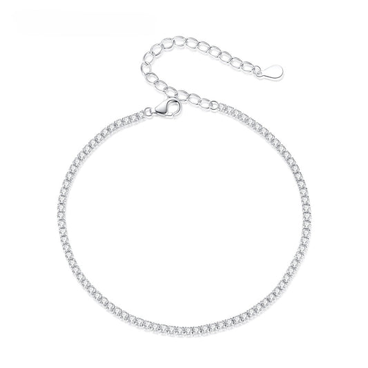 Pulsera de plata de ley con diseño original artesanal de Kemstone, cadena de tenis con incrustaciones de diamantes y circonitas cúbicas blancas.