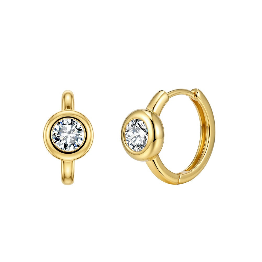 Kemstone Cubic Zirconia Earrings for Women 925 Sterling Silver Round Stud LZE68