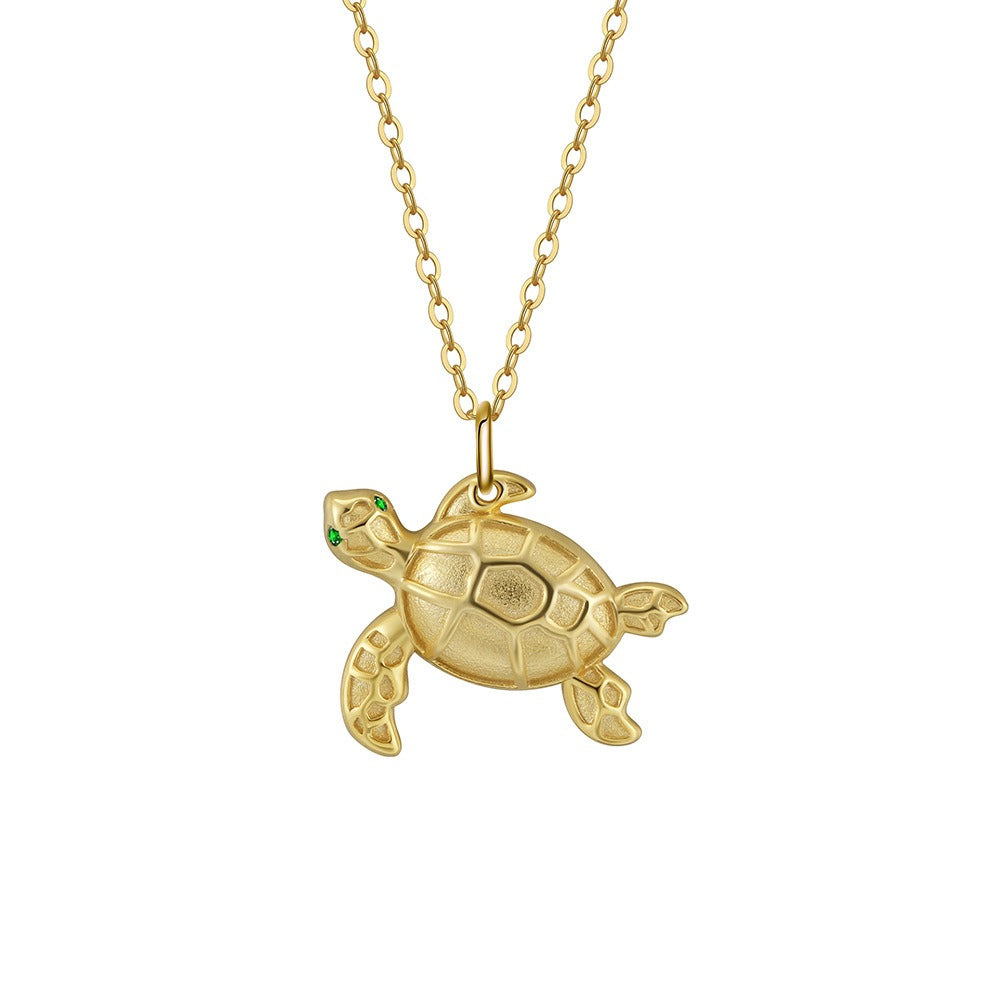 Kemstone Sea Turtle Pendant Necklace for Women 925 Sterling Silver Animal Jewelry SN352