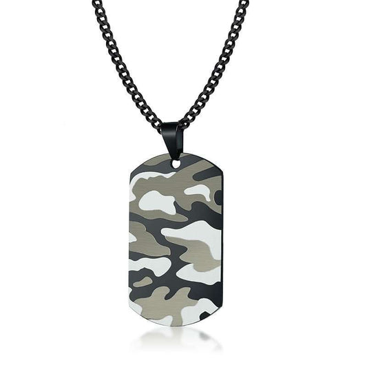 Colgante de bala de camuflaje táctico Kemstone - Collar resistente de acero de titanio para hombre, ideal para exteriores y estilo urbano PN-1070