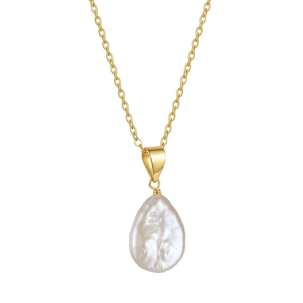 Kemstone Teardrop Freshwater Pearl Pendant Necklace for Women 925 Sterling Silver SGPN118