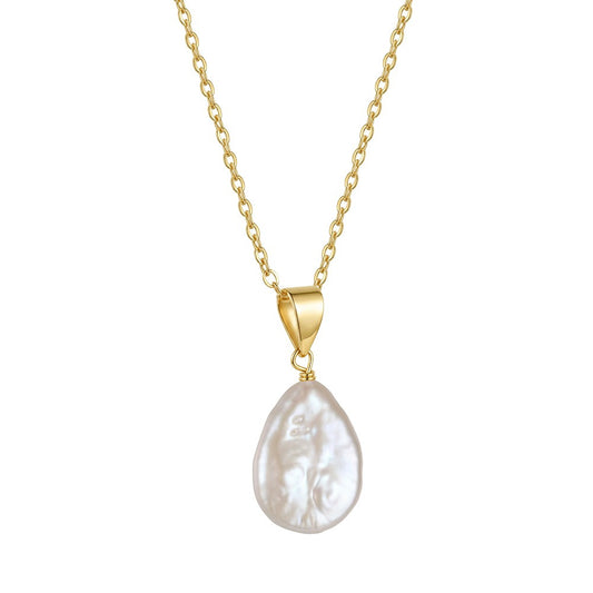 Kemstone Teardrop Freshwater Pearl Pendant Necklace for Women 925 Sterling Silver SGPN118