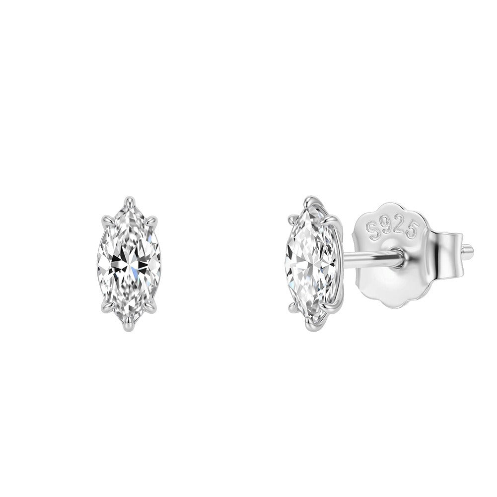 Kemstone Marquise Cubic Zirconia Earrings for Women 925 Sterling Silver Stud LZE69