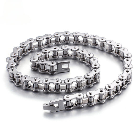 Kemstone Titanium Steel Bike Chain Necklace – Urban Style Cycling-Inspired Jewelry KN31603-K