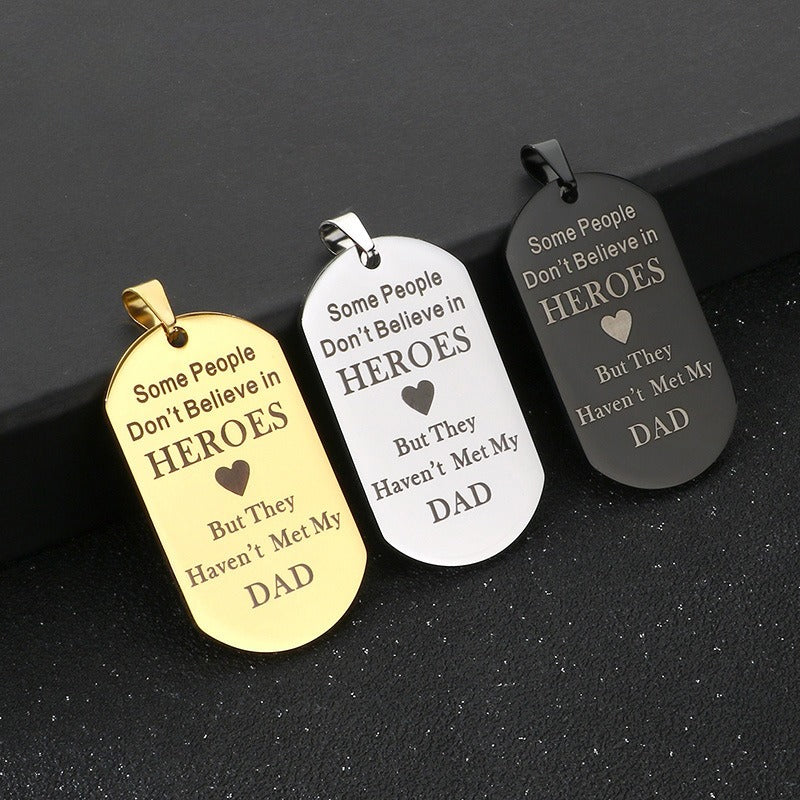 Kemstone Men’s Titanium Steel Pendant Necklace – Jewelry Gift for Dad A19-KP100209-Z