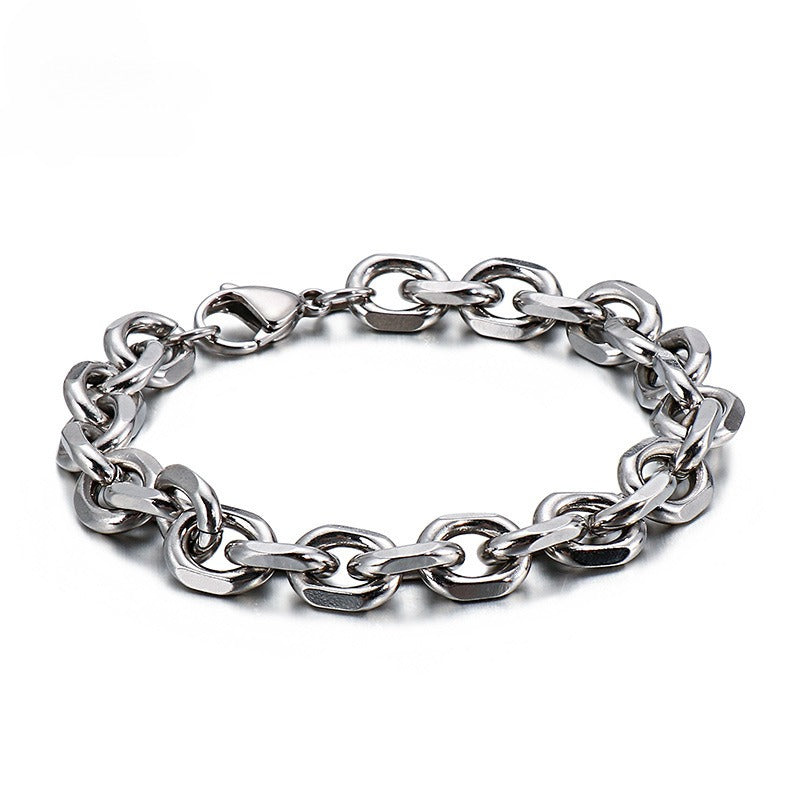 Kemstone Titanium Steel O-Ring Bracelet – Industrial Punk Men’s Street Jewelry KB126640-Z
