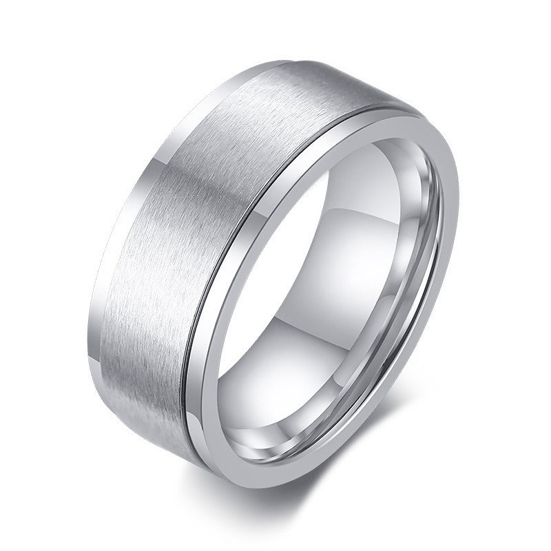 Kemstone Titanium Steel Spinner Ring – Minimalist Men’s Jewelry Ring R-394