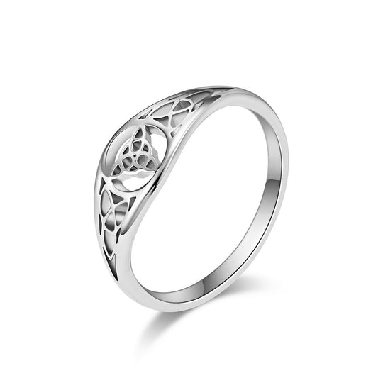 Kemstone Valknut Ring – Titanium Steel Ring for Women Silver Gold Rose Gold K-R680