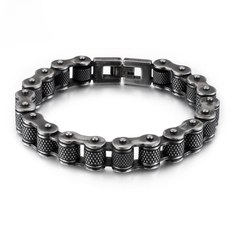 Kemstone Titanium Urban Biker Chain Bracelet – Lightweight Rugged Motorcycle Style KB86277