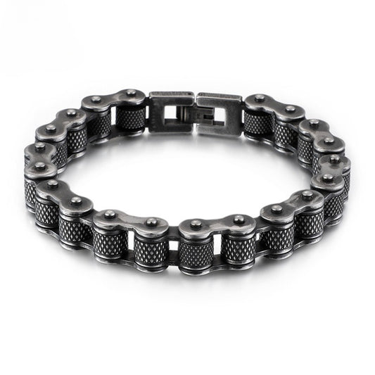 Kemstone Titanium Urban Biker Chain Bracelet – Lightweight Rugged Motorcycle Style KB86277