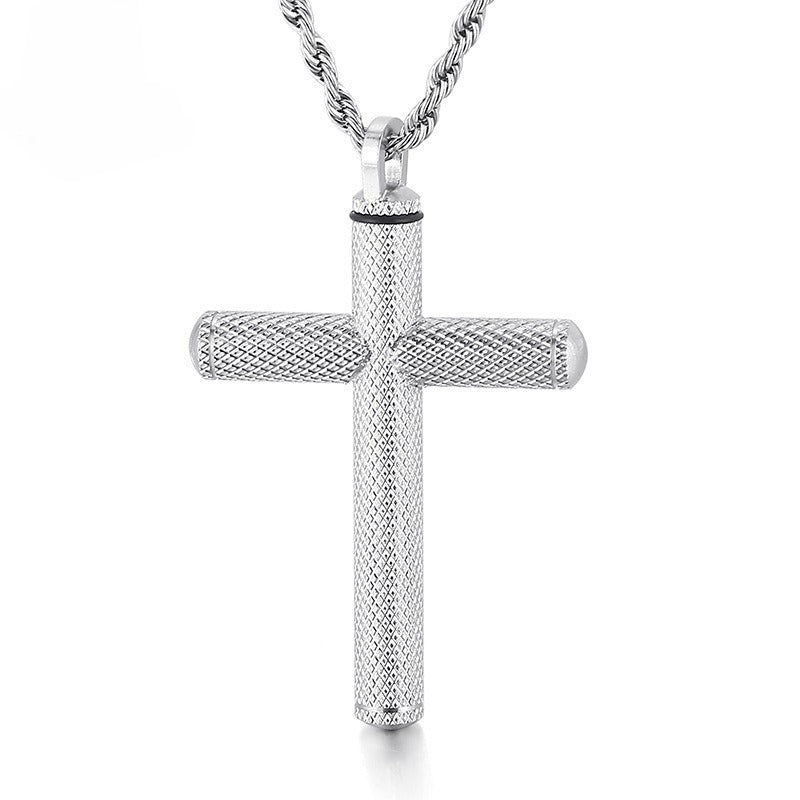 Kemstone Titanium Steel Cross Pendant Necklace for Men KP97205-KFC