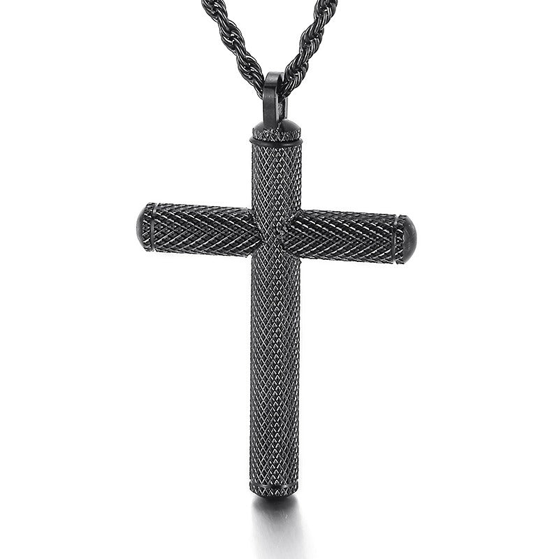 Kemstone Titanium Steel Cross Pendant Necklace for Men KP97205-KFC