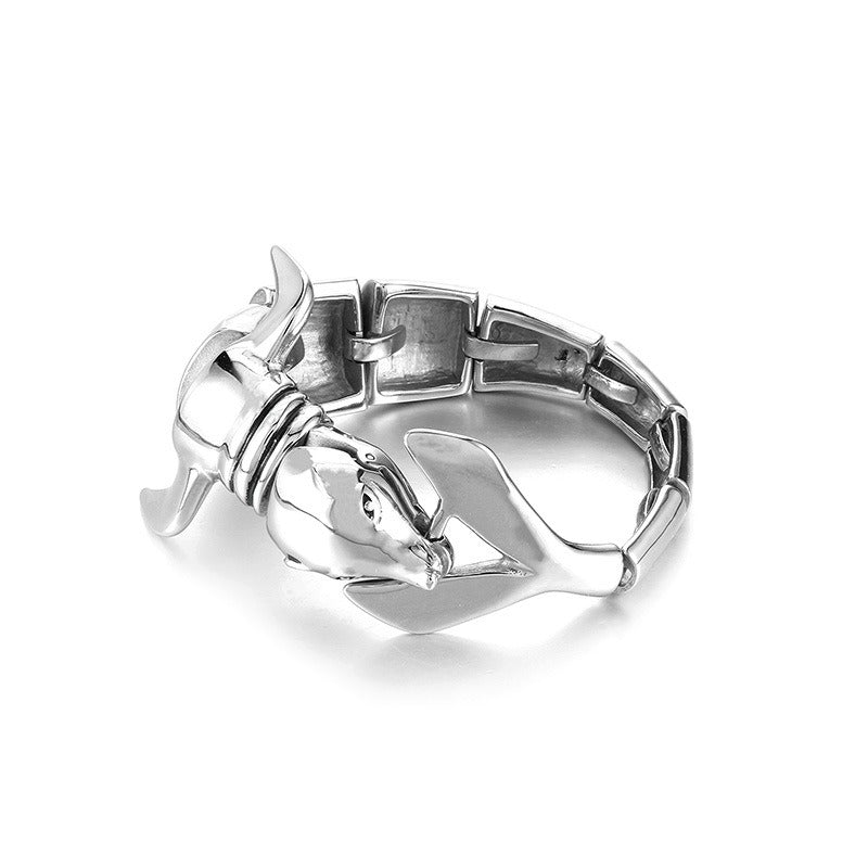 Kemstone Dolphin Bracelet for Men Titanium Steel Animal Jewelry KB42449-D