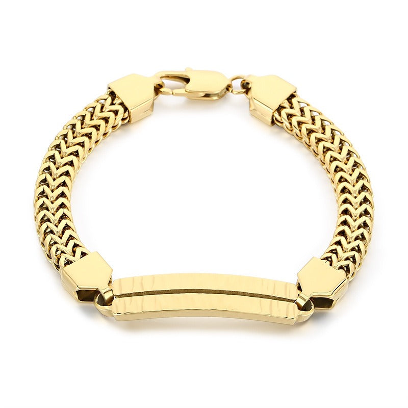 Kemstone Titanium Steel Dragonbone Chain Bracelet for Men – Vintage Bar Clasp Design K-B211234-KFC