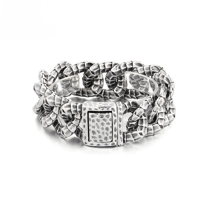 Kemstone Snake Chain Bracelet for Men Titanium Steel Snake Scale Link Design KB165138-KJX