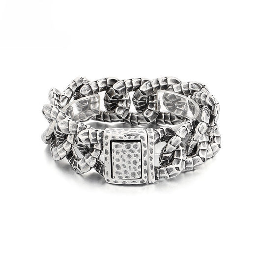 Kemstone Snake Chain Bracelet for Men Titanium Steel Snake Scale Link Design KB165138-KJX