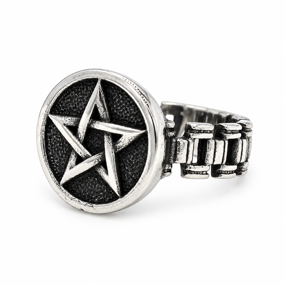 Kemstone Star Signet Ring for Men Titanium Steel Vintage R1620