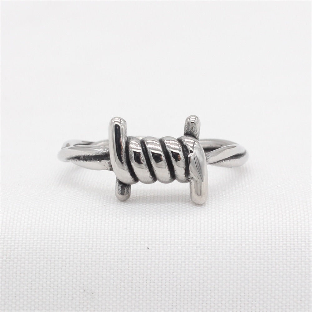 Kemstone Barbed Wire Ring for Men Titanium Steel Punk R1710