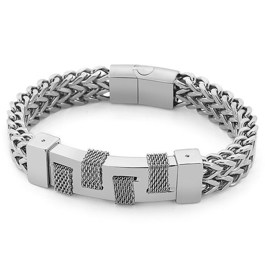 Kemstone Titanium Steel Woven Men’s Bracelet – Street Style KB139686-KFC