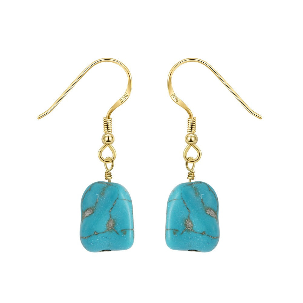 Kemstone Turquoise Drop Earrings for Women 925 Sterling Silver Vintage GME45